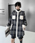 Contrast Panel Check Shirt Jacket